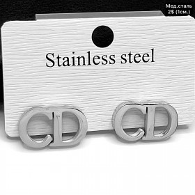 Сережки мед.сталь 10626 ( 1 см.)